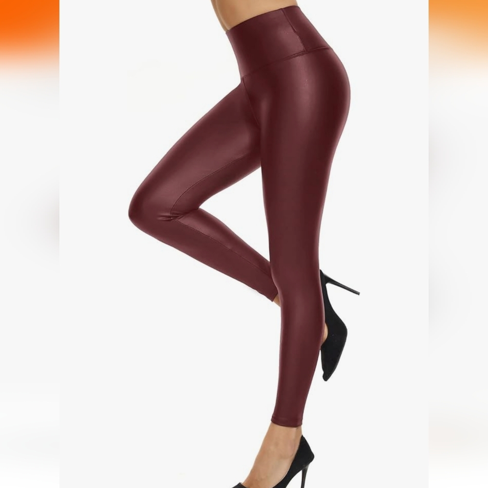 NWOT Faux Leather Stretchy High Waisted Leggings